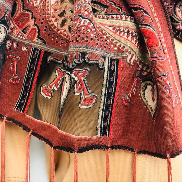 Rust Orange Black Burn Out Scarf - Picture 6 of 16